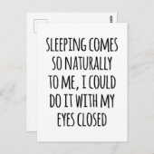 睡眠来自然おもしろい引用文 ポストカード (正面/裏面)