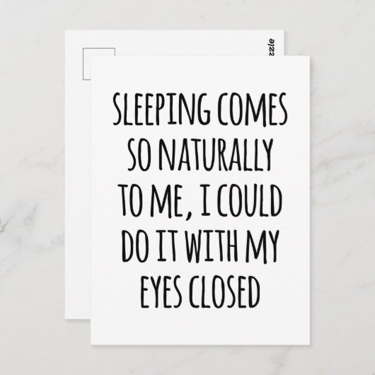 睡眠来自然おもしろい引用文 ポストカード (正面/裏面)