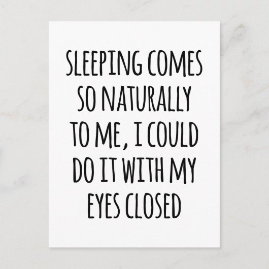 睡眠来自然おもしろい引用文 ポストカード (正面)