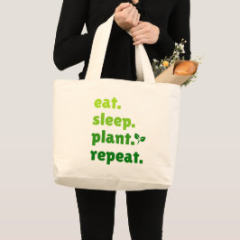 睡眠植食べ物リピート庭師ガーデニング恋人 ラージトートバッグ