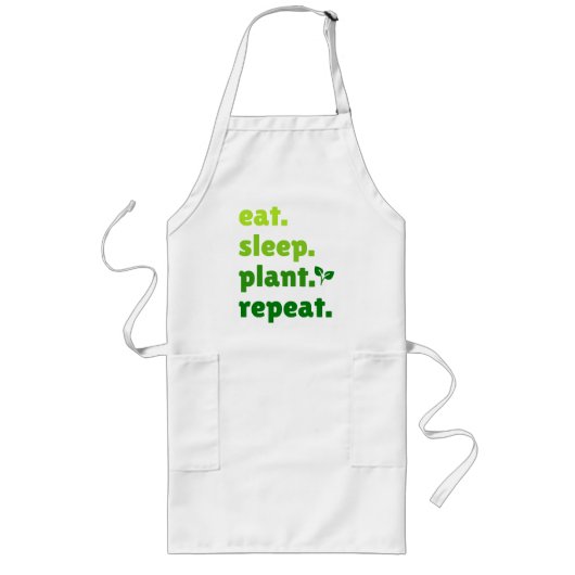睡眠植食べ物リピート庭師ガーデニング恋人 ロングエプロン (正面)