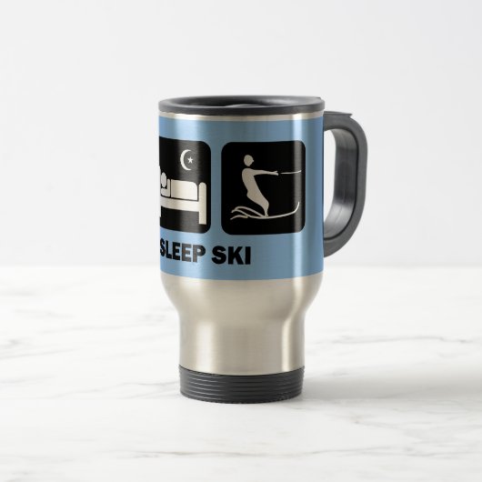 睡眠水スキーを食べて下さい トラベルマグ (正面右)