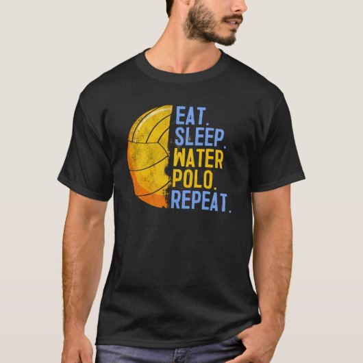 睡眠水食べポロリプレーススイミングスポーツユーモア Tシャツ (正面)