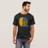 睡眠水食べポロリプレーススイミングスポーツユーモア Tシャツ (正面フル)