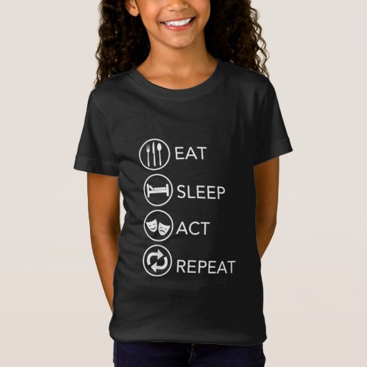 睡眠法食べリピート俳優演技ギフト Tシャツ (正面)