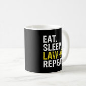 睡眠法食べ再発学校弁護士ギフトフード付きスウェットシャツ コーヒーマグカップ (正面右)