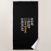 睡眠法食べ学院リピーター ビーチタオル (正面)