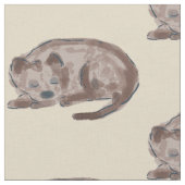 睡眠犬イラストレーション ファブリック (クローズアップ)