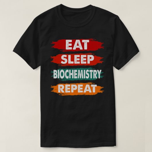 睡眠生化学食べリピーター生化学おもしろいQ Tシャツ (デザイン正面)