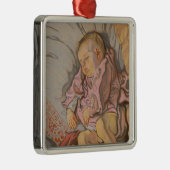 睡眠男の赤ちゃん メタルオーナメント (右)