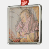 睡眠男の赤ちゃん メタルオーナメント (左)