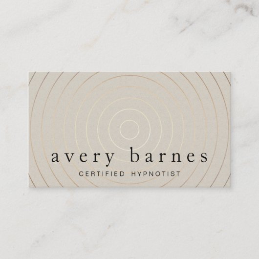 睡眠療法モダン金ゴールドサークルTan 名刺 (正面)