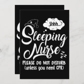 睡眠看護師病院Rn看護週間面白い男性 招待状 (正面/裏面)