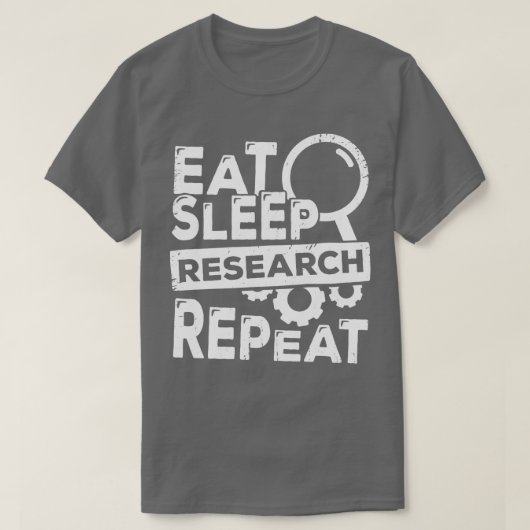 睡眠研究食べリピート科学者ギフト Tシャツ (デザイン正面)