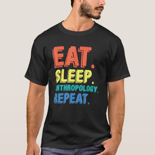 睡眠神食べ人学人類学考古学 Tシャツ (正面)