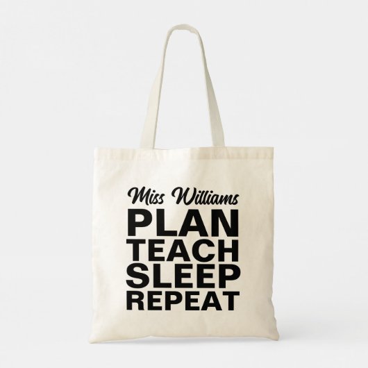 睡眠繰り返し教えトートバッグを先生に計画する トートバッグ (裏面)