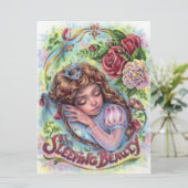 睡眠美しいプリンセスおとぎ話フラワーアートカード (スタンド正面)