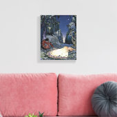 睡眠美しいプリンセスヴィンテージ魔法ロマンス キャンバスプリント (インサイチュ (リビング))