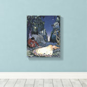 睡眠美しいプリンセスヴィンテージ魔法ロマンス キャンバスプリント (インサイチュ (ウッドフロア))