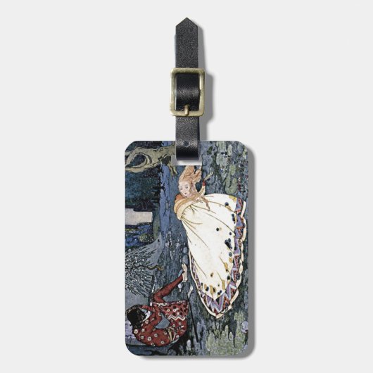 睡眠美しいプリンセスヴィンテージ魔法ロマンス ラゲッジタグ (正面縦)