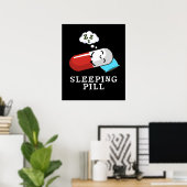 睡眠薬おもしろい薬プンダークBG ポスター (ホームオフィス)