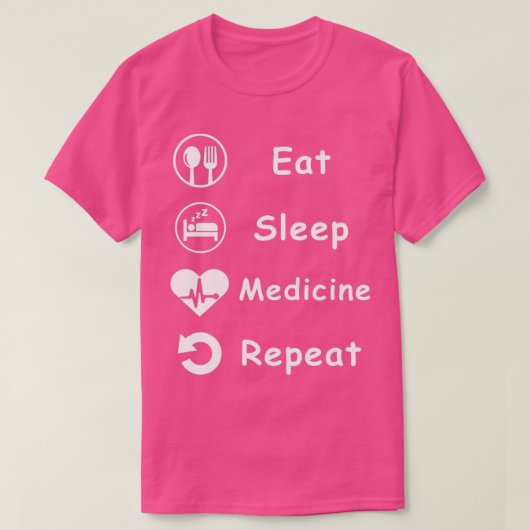 睡眠薬食べリピーターおもしろいメディカルギフト設計 Tシャツ (デザイン正面)