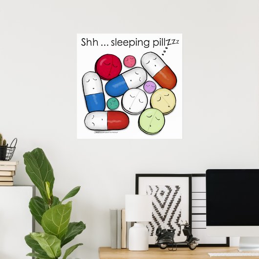 睡眠薬 ポスター (ホームオフィス)