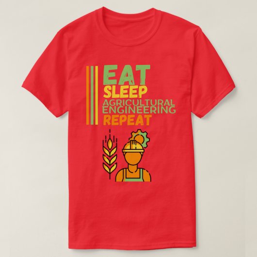 睡眠農食べ業エンジニアリングリピート Tシャツ (デザイン正面)