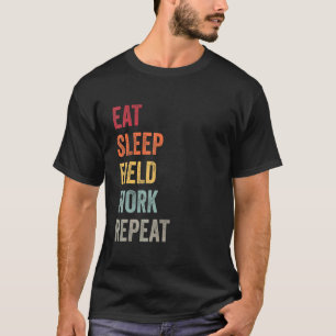 睡眠野食べ作業繰り返し地質学Phd学生Sc Tシャツ