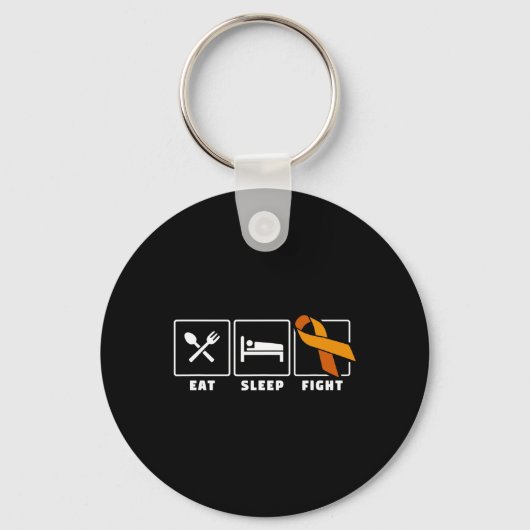 睡眠闘食べ白血病血がん認識度1 キーホルダー (正面)