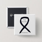 睡眠障害認識度ブラックリボンカスタムピン 缶バッジ (正面&裏面)