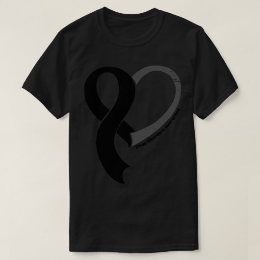 睡眠障害認識度ホープ愛ハートリボンH Tシャツ (デザイン正面)