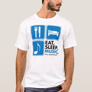 睡眠音楽-青--を食べて下さい Tシャツ