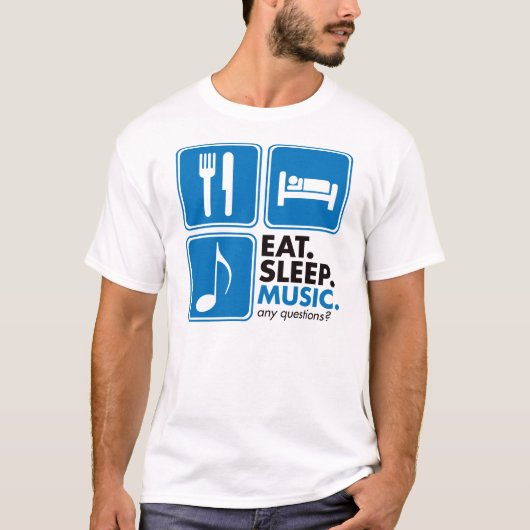 睡眠音楽-青--を食べて下さい Tシャツ (正面)
