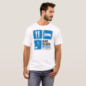 睡眠音楽-青--を食べて下さい Tシャツ (正面フル)