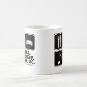 睡眠音楽-黒--を食べて下さい コーヒーマグカップ (中央)