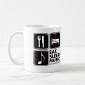 睡眠音楽-黒--を食べて下さい コーヒーマグカップ (左)