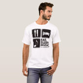 睡眠音楽-黒--を食べて下さい Tシャツ (正面フル)
