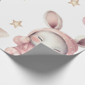 睡眠頭水彩バニー赤ちゃんシャワーパターン ラッピングペーパー (角)