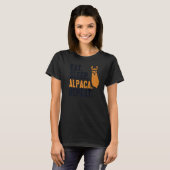 睡眠食べアルパカリピートLlama Vicuna Guanaco Breed Tシャツ (正面フル)