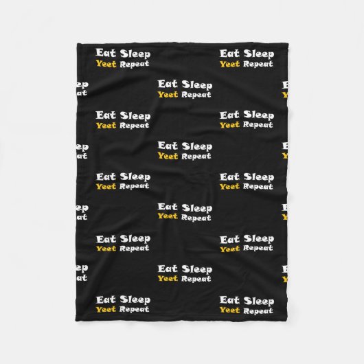 睡眠食べイェーテリピート文字ウイルス語句評価 フリースブランケット (正面)
