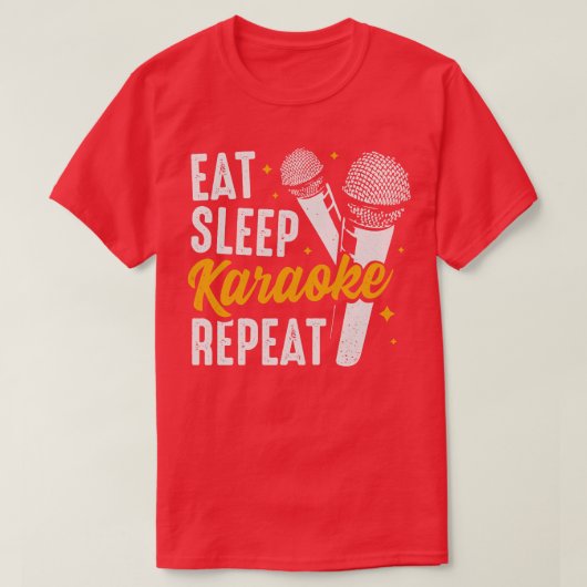 睡眠食べカラオケリピートパーティー歌唱歌ギフト Tシャツ (デザイン正面)