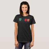 睡眠食べジム繰り返しフィットネス重量挙げボディブイ Tシャツ (正面フル)