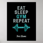 睡眠食べジム繰り返し体操ヴィンテージトレーニング ポスター (正面)