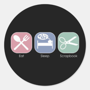 睡眠食べスクラップブック ラウンドシール