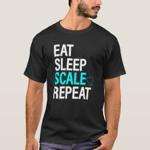 睡眠食べスケールリピートT歯科の衛生スケール Tシャツ