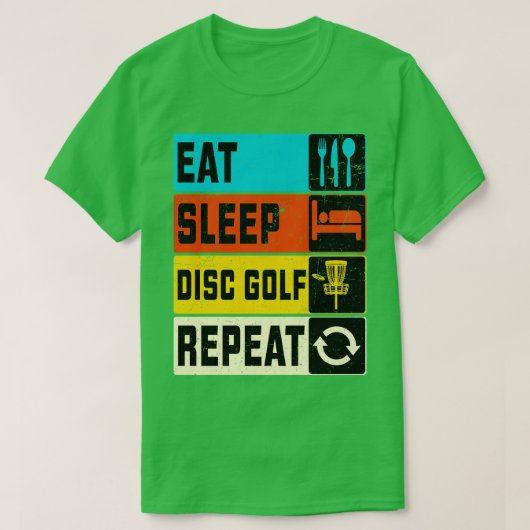 睡眠食べディスクのゴルフリピート Tシャツ (デザイン正面)