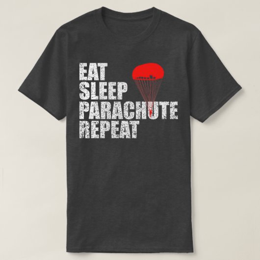 睡眠食べパラシュートリピート1 Tシャツ (デザイン正面)