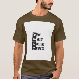 睡眠食べボクシング図 Tシャツ