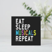 睡眠食べミュージカルリピート、ブロードウェイ演技ギフト サンキューカード (スタンド正面)